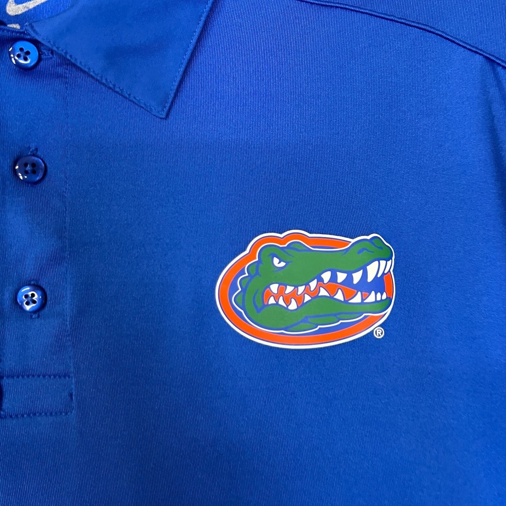 University of Florida Gators Polo Shirt Mens XL Blue Nike Preppy Logo Game Day - Picture 2 of 9